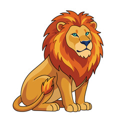 This striking cartoon lion features a beautifully flowing mane and a confident pose, symbolizing strength, leadership, and the majestic beauty of wildlife. © june