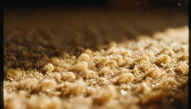 Close-up of a textured surface with a warm earthy tone detailed rough fibrous material possibly