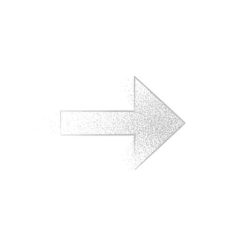 A stylized illustration of a pointing arrow.