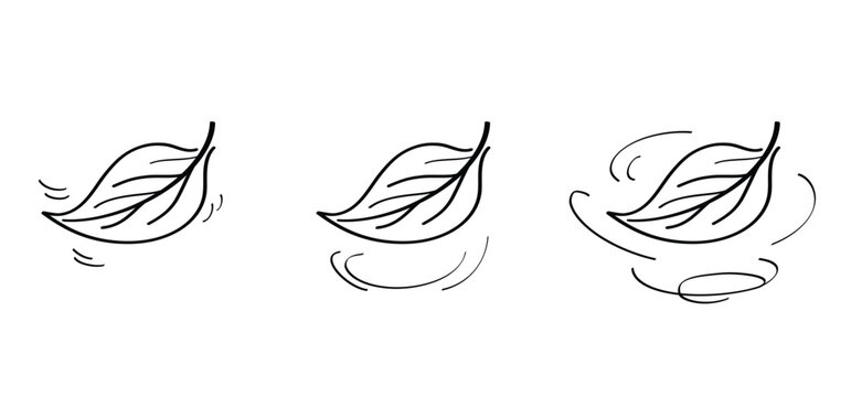 Cartoon falling leaves, autumn siskin. Autumn leaves fall on the ground concept. The symbol of letting go, depression, or change, or in other words, something ends so that something else can begin.