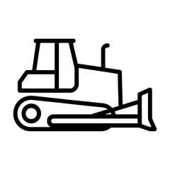 Vector of a bulldozer with construction equipment theme © Viv