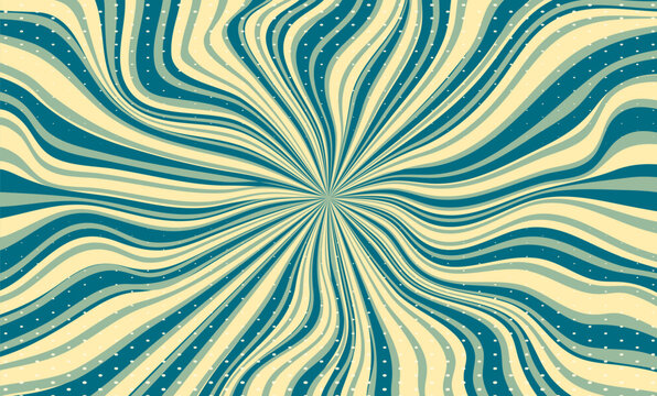 Green and yellow retro duotone banner. Halftone comic starburst pattern. Pop art background. Cartoon print with beams. Vintage sunshine texture. Superhero sunburst backdrop. Vector illustration.