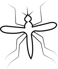 Naklejka premium Mosquito icon in flat and line style vector black insect bug fly pest silhouette outline symbol design, mosquito gnat midge insect repellent warning sign