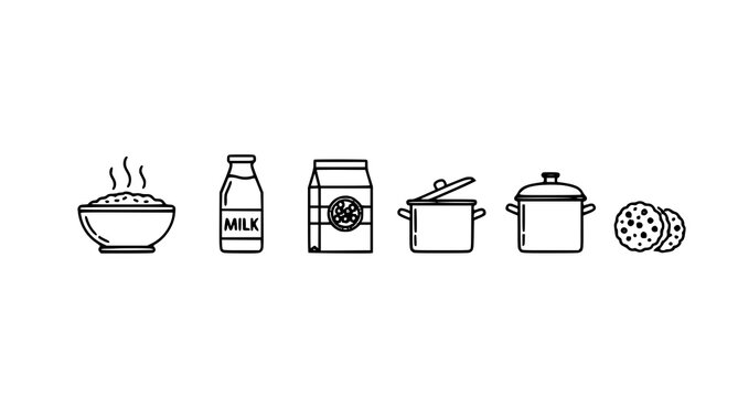 Creative dessert silhouette icon collection in circular badge layout for shop menu and bakery branding vector