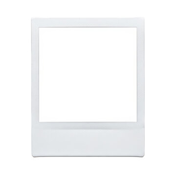 A classic vintage instant film photo frame with a white border and a square image placeholder area