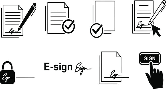 Electronic Signature Icons: Signing Documents Digitally and Securely