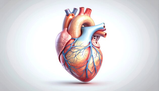 Human Heart Diagram Showing Congenital Septal Defect Hole Clean Medical Illustration