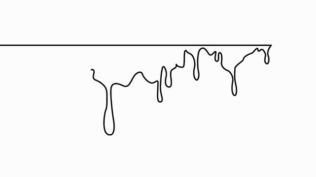 Liquid drip 4K animation video forming flowing drop outline minimal style