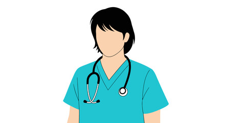Fototapeta premium Medical Professional with Stethoscope, Healthcare Worker Illustration