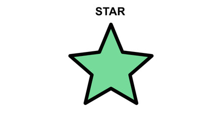 Obraz premium Green Star Icon with Text 
