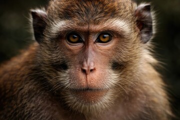 Obraz premium Close up of a monkey showing detailed facial features