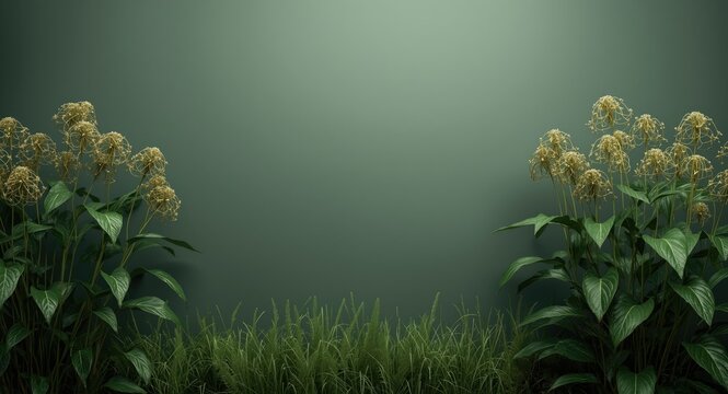 Text area on smooth backdrop featuring giant hogweed greenery