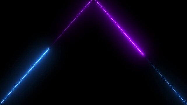 straight neon lazer line black background. 4k neon line animation seamless loop.
