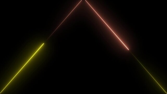 straight neon lazer line black background. 4k neon line animation seamless loop.