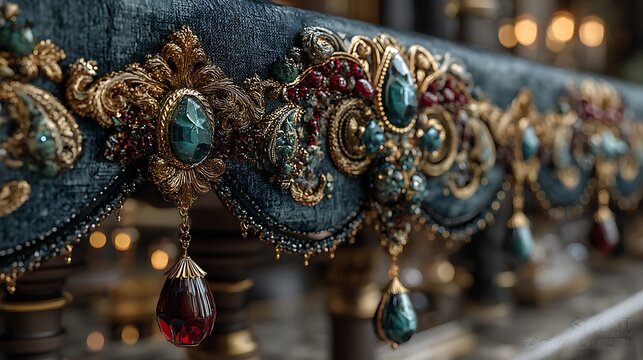 Intricate Ottoman Velvet Embroidery With Sequins Picture high resolution picture