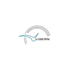 Obraz premium RPM gauge icon with blue needle.