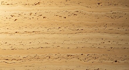 Fototapeta premium Travertine marble texture background, natural beige limestone surface with horizontal veins, elegant stone material for interior design and architecture