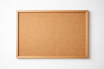 Fototapeta premium White wall background featuring wooden framed corkboard texture with copy space