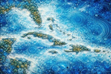Obraz premium Artistic map of Caribbean islands depicted with diverse blue circles
