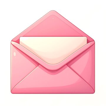 Pink envelope with a cream letter emerging from the paper