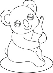 Fototapeta premium Koala Bottle Beer Animal Vector Graphic Art Illustration