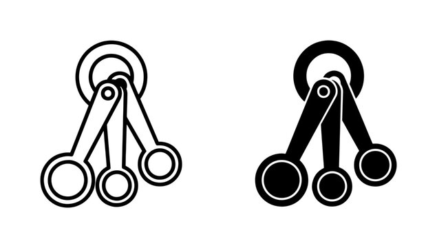 Measuring spoons icon set for kitchen baking and cooking