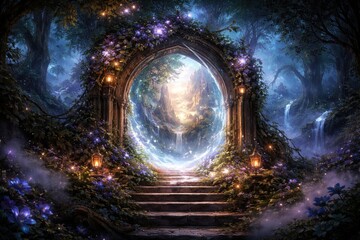 Naklejka premium Enchanted Gateway Leading To A Mystical Realm