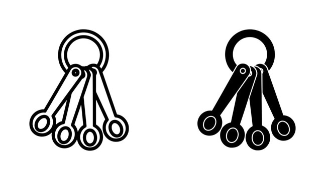 Measuring Spoons Icon Set for Kitchen Cooking and Baking