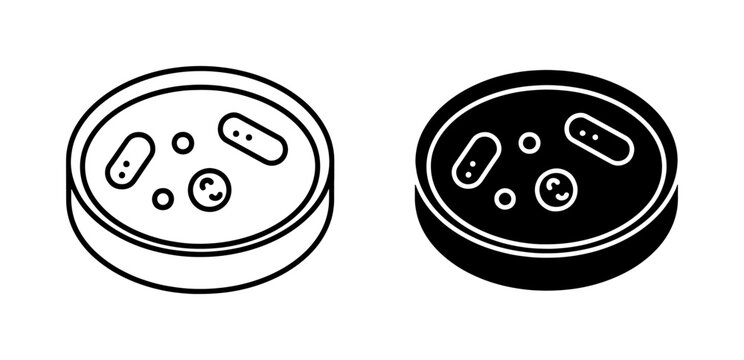 Petri Dish Bacteria Culture Laboratory Icon Set