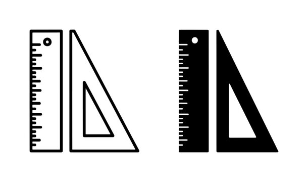 Ruler and Triangle Measurement Tool Icon Set