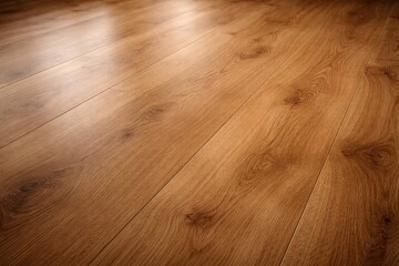 Fototapeta premium Smooth oak laminate flooring panel texture backdrop featuring gentle shadow and copy space