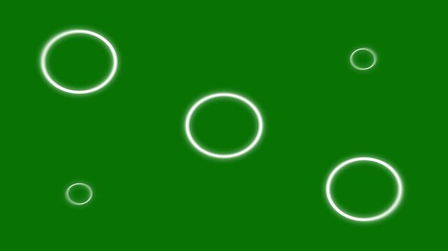 Circle burst Looping  fireworks, multiple ring, perfect for cartoon game motion graphics effects, energy burst on green screen background, 4K resolution