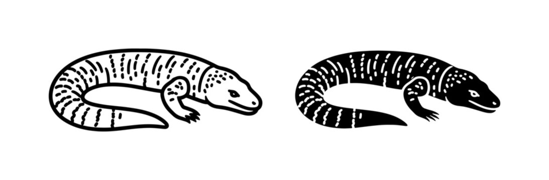 Gila Monster Lizard Hand Drawn Sketch Illustration