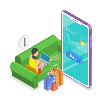 3D Isometric Flat  Illustration of E-commerce Advertising. Item 2