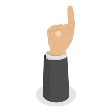 3D Isometric Flat  Set of Human Hands Gestures. Item 6