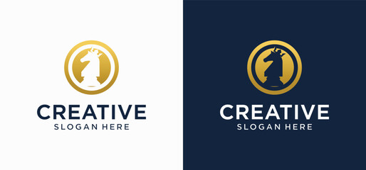 Creative Chess Strategy Logo with Geometric King and Tactical Style © kingmakerz