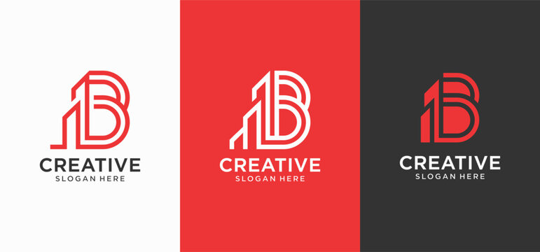 Creative B Monogram Logo with Skyscraper and Real Estate Design