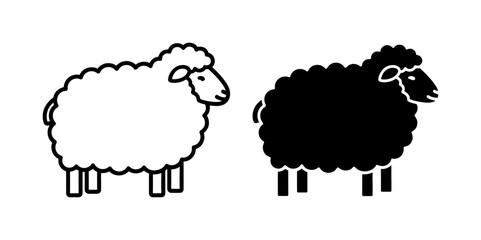 Black and White Sheep Vector Icon Set © Raihan