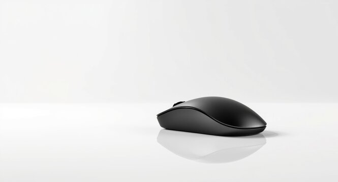 White background featuring an isolated modern computer mouse design