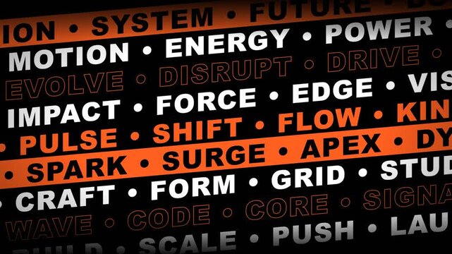 Scrolling Dynamic Innovation Action Typography Black Orange Graphic