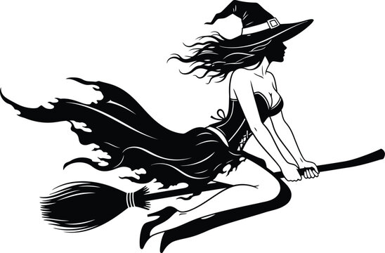 Witch on a broom - Halloween 