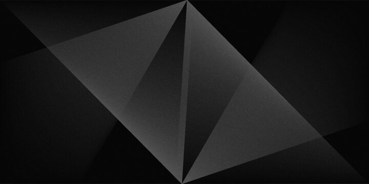 Black white dark gray silver abstract pattern background. Geometric shape. Line triangle angle fold polygon diamond 3D. Gradient. Rough grain noise. Light shadow. Matte shimmer. Design. Minimum.