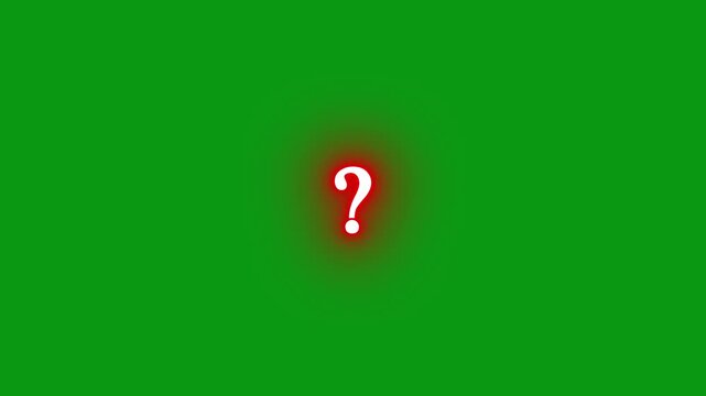 Question marks popping up animation with white question marks moving on green screen background, motion graphic effects for video editing and visual effects in high-quality 4K resolution