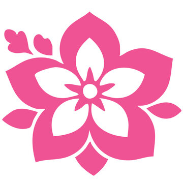 Flower clip art design on plain white transparent isolated background for card, shirt, hoodie, sweatshirt, apparel, card, tag, mug, icon, poster or badge