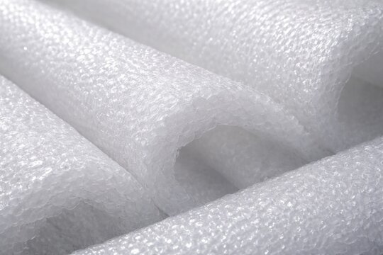 Macro shot of polyethylene shock absorbing foam used in transportation packaging