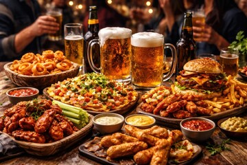 Obraz premium Delicious beer party food options for lively social events