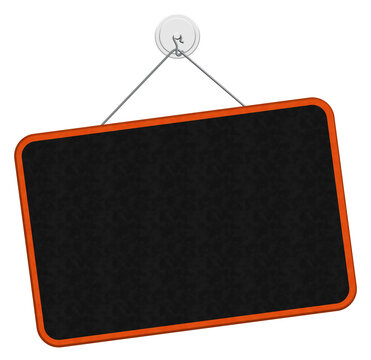 Blank black and orange warning sign isolated on white