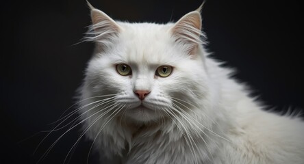 White feline monarch with an air of majestic authority