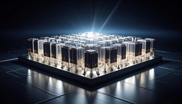 Precisely Aligned Quantum Computing Circuit Board Emitting Bright Light
