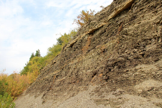 Deposits of the Upper Devonian mudstone and siltstone horizon